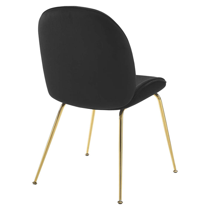 Scoop Gold Stainless Steel Leg Performance Velvet Dining Chair