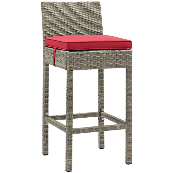 Conduit Outdoor Patio Wicker Rattan Bar Stool Set of 4