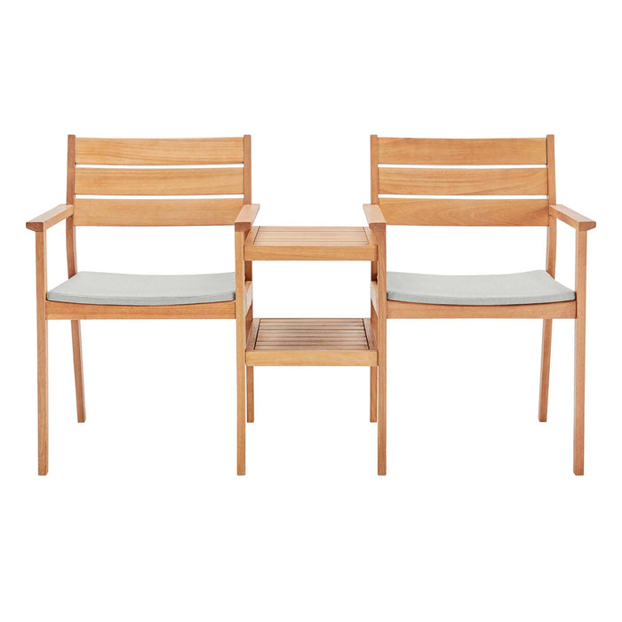 Viewscape Outdoor Patio Ash Wood Jack and Jill Chair Set