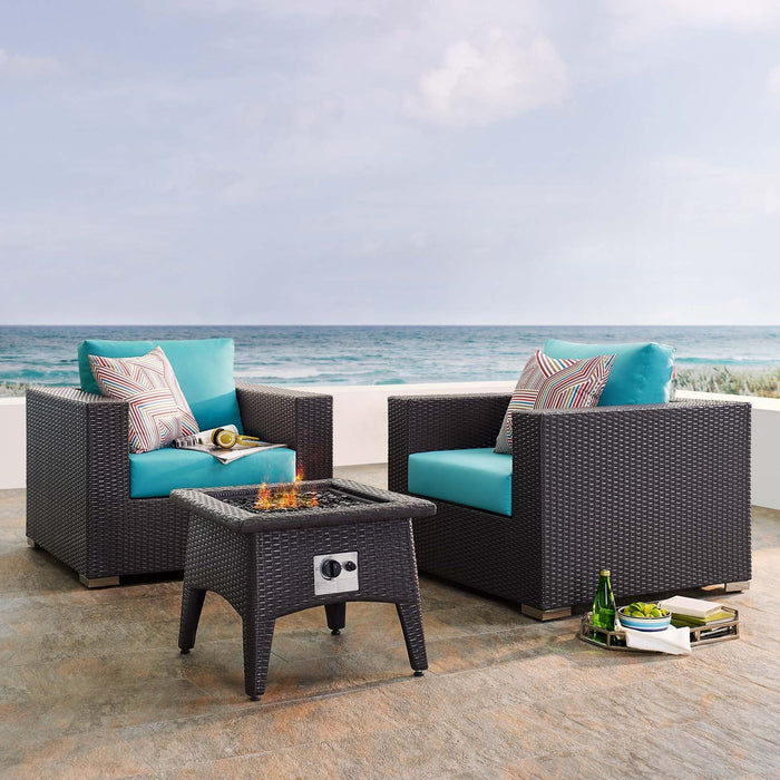 Convene 3 Piece Set Outdoor Patio with Fire Pit