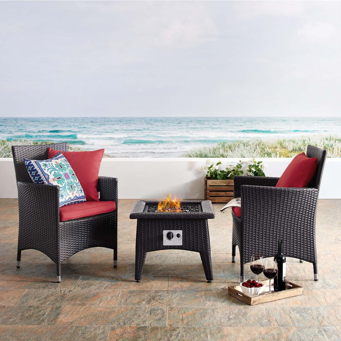 Convene 3 Piece Set Outdoor Patio with Fire Pit