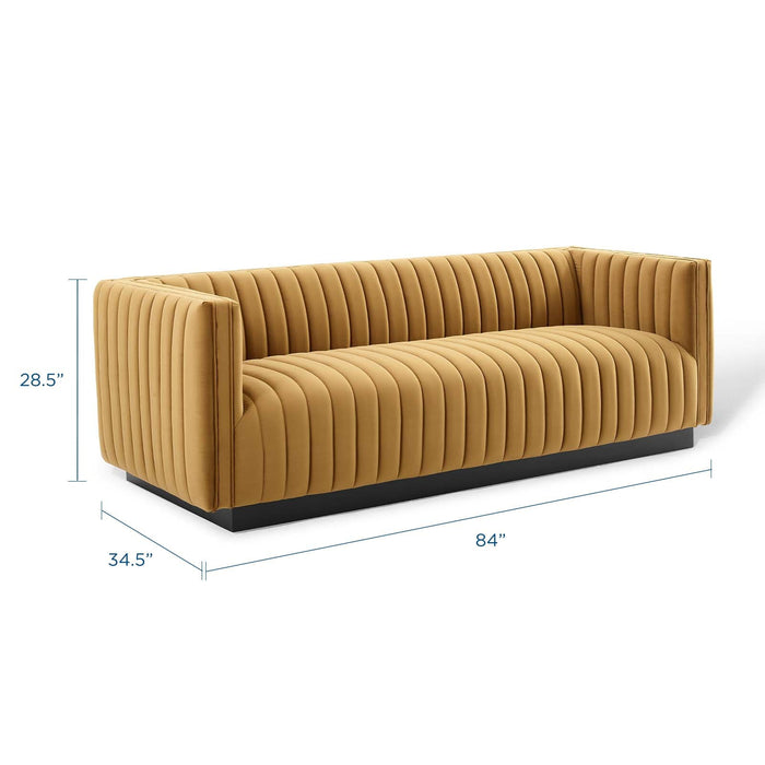 Conjure Channel Tufted Velvet Sofa