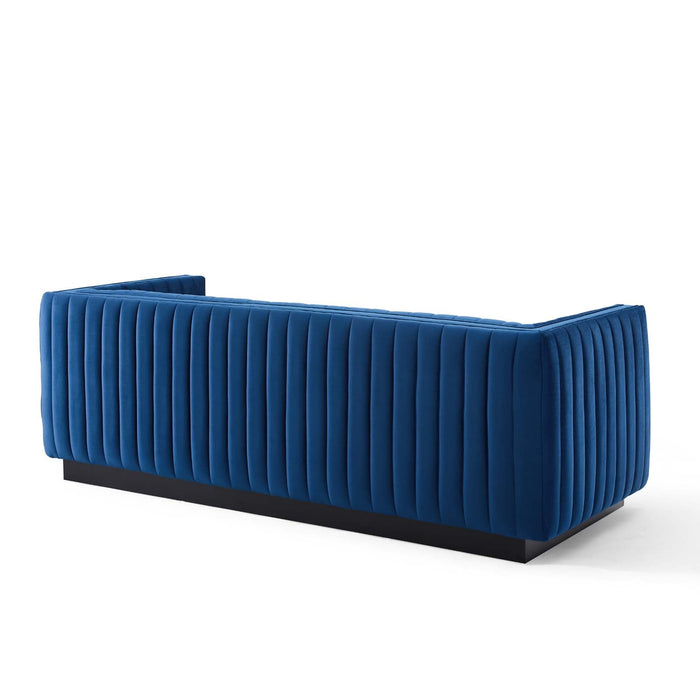 Conjure Channel Tufted Velvet Sofa