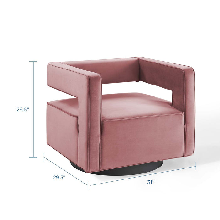 Booth Performance Velvet Swivel Armchair