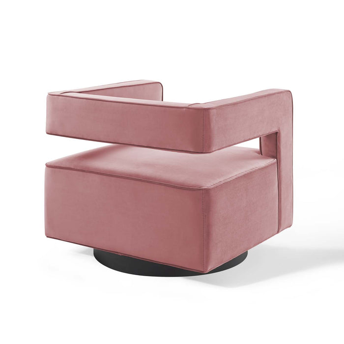 Booth Performance Velvet Swivel Armchair