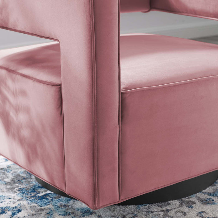 Booth Performance Velvet Swivel Armchair