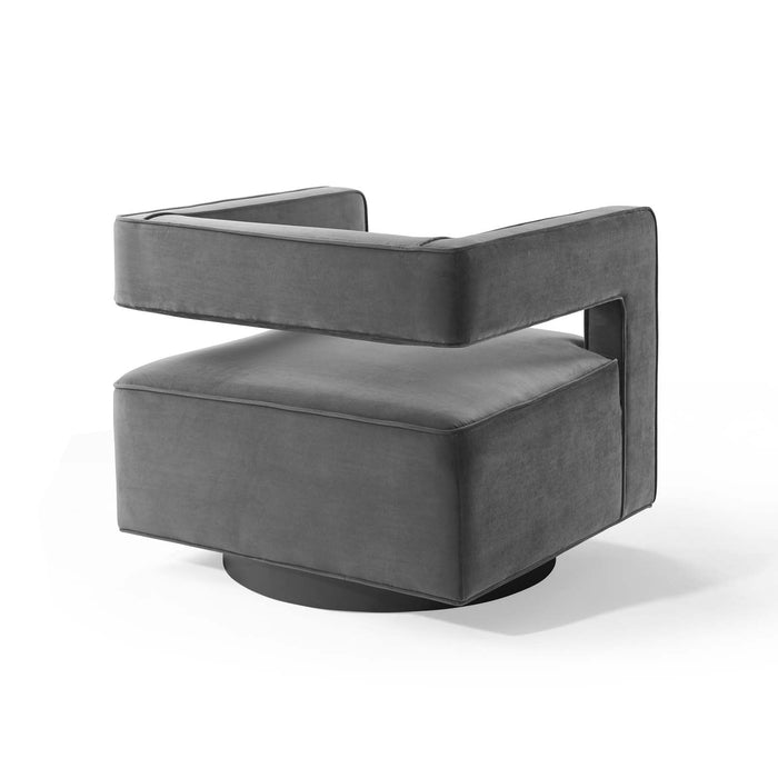 Booth Performance Velvet Swivel Armchair