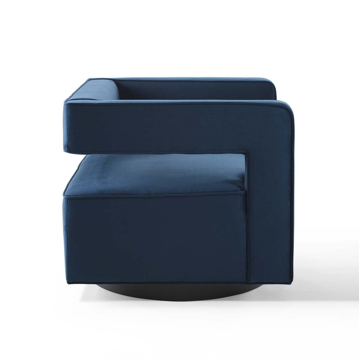 Booth Performance Velvet Swivel Armchair