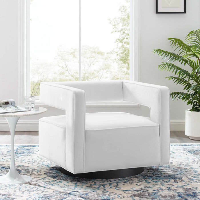 Booth Performance Velvet Swivel Armchair