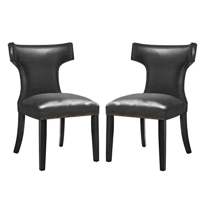 Curve Dining Chair Vinyl Set of 2