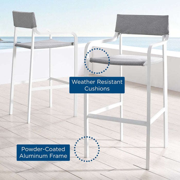 Raleigh Outdoor Patio Aluminum Bar Stool Set of 2