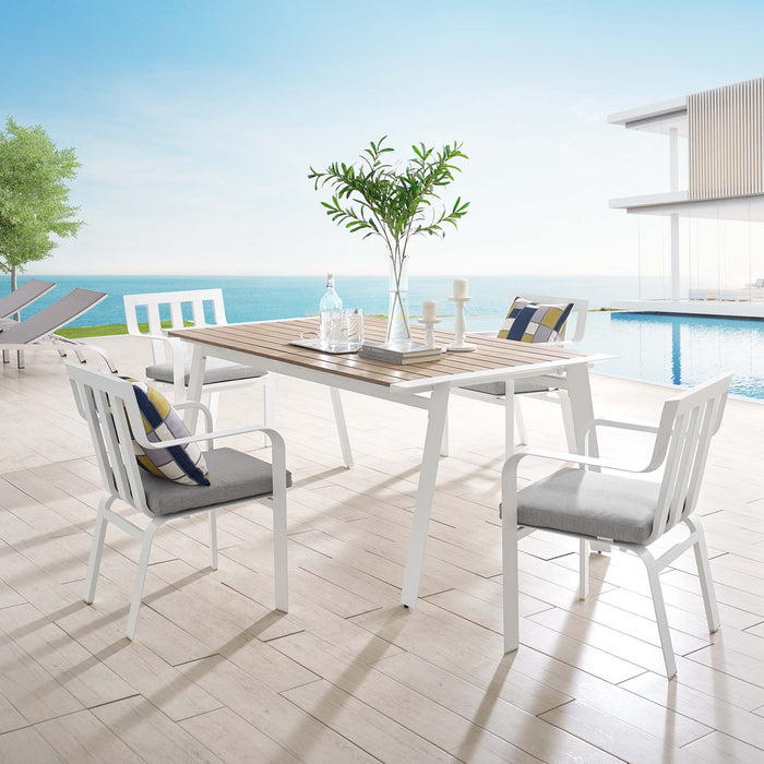 Baxley 5 Piece Outdoor Patio Aluminum Dining Set