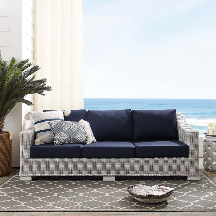 Conway Sunbrella® Outdoor Patio Wicker Rattan Sofa