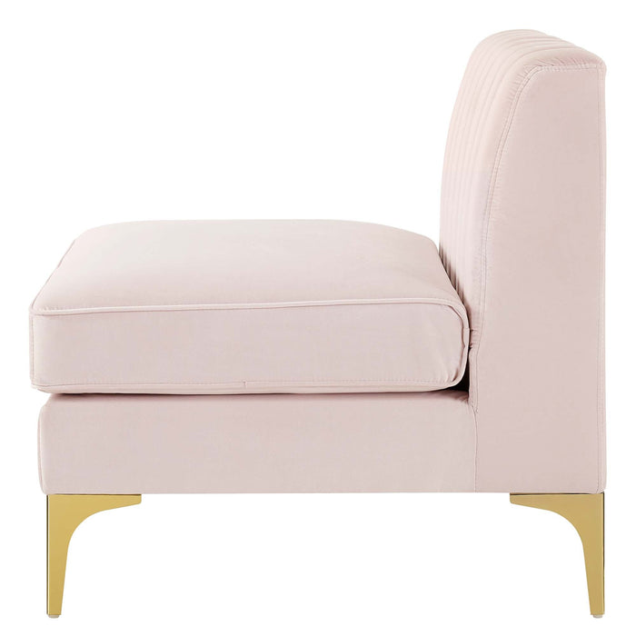 Triumph Channel Tufted Performance Velvet Armless Chair