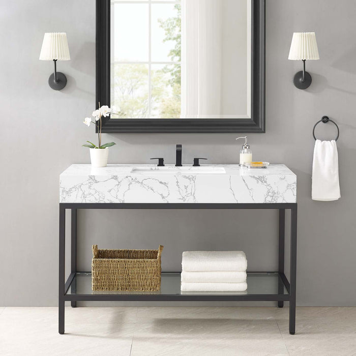 Kingsley Stainless Steel Bathroom Vanity