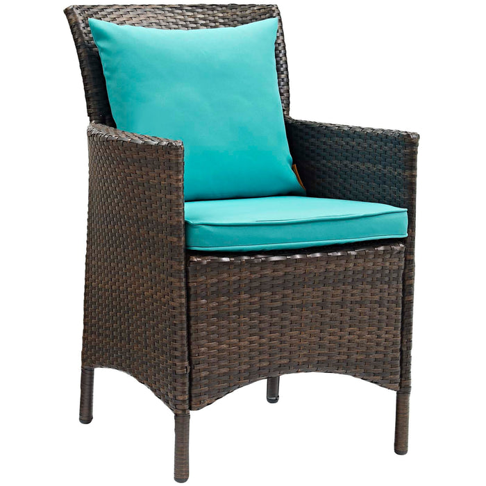 Conduit Outdoor Patio Wicker Rattan Dining Armchair Set of 2