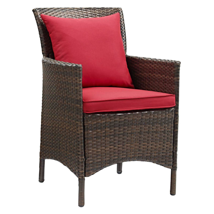 Conduit Outdoor Patio Wicker Rattan Dining Armchair Set of 4