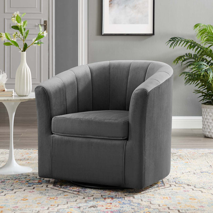 Prospect Performance Velvet Swivel Armchair