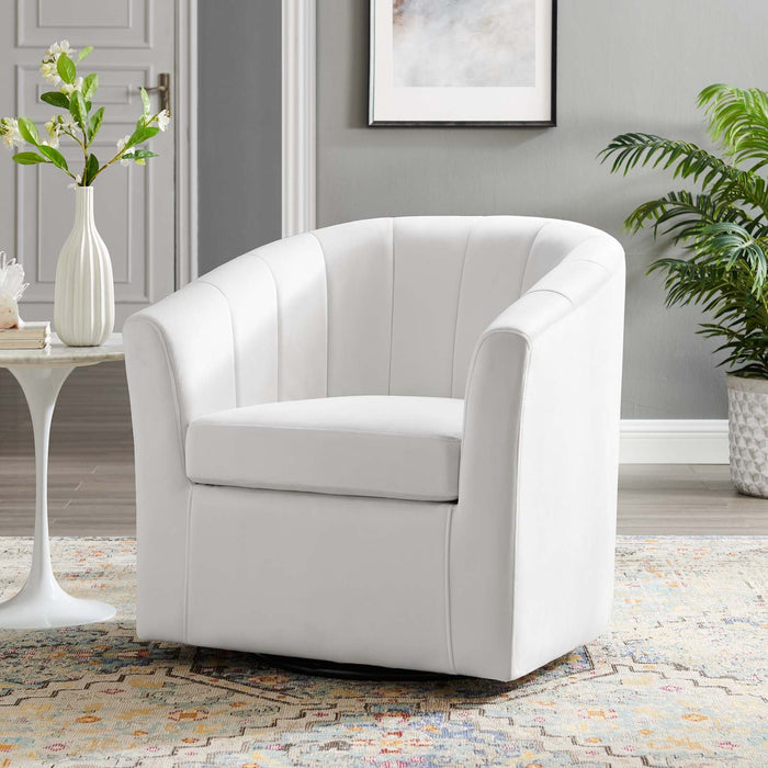 Prospect Performance Velvet Swivel Armchair