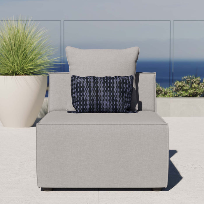 Saybrook Outdoor Patio Upholstered Sectional Sofa Armless Chair