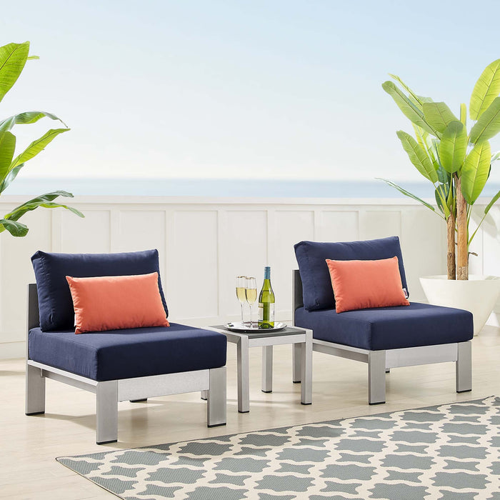 Shore Sunbrella® Fabric Outdoor Patio Aluminum 3 Piece Set