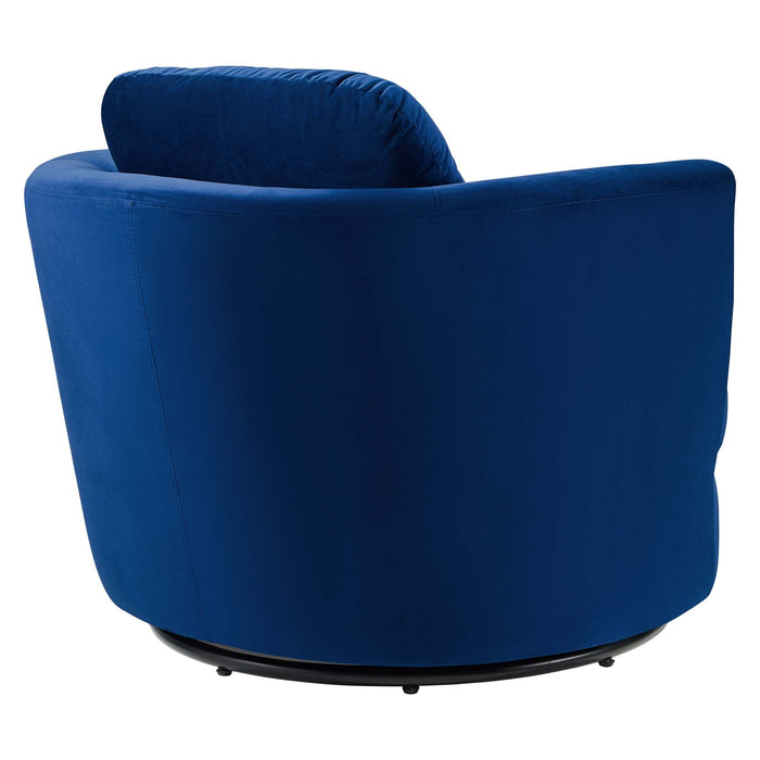 Pirouette Performance Velvet Swivel Armchair