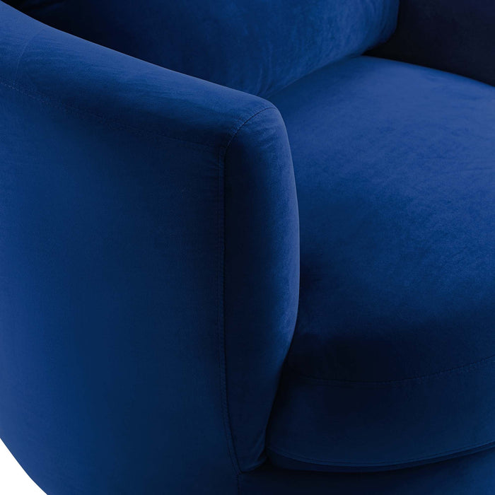 Pirouette Performance Velvet Swivel Armchair