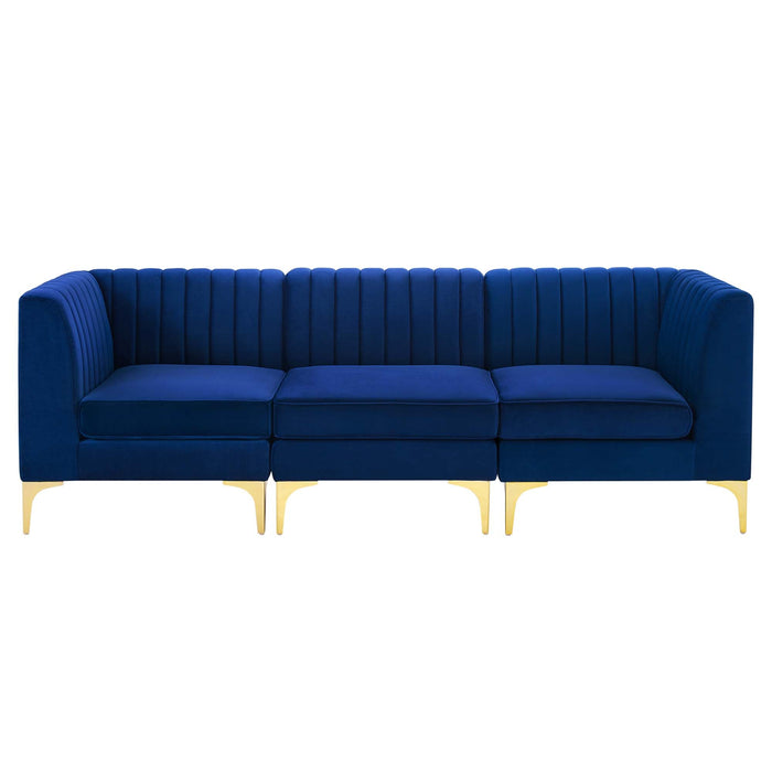 Triumph Channel Tufted Performance Velvet 3-Seater Sofa