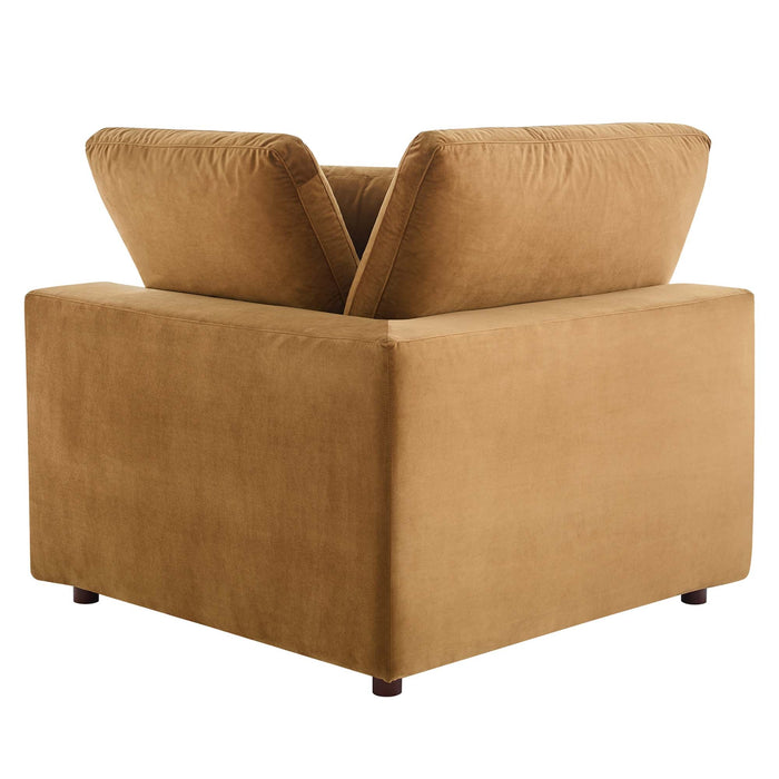 Commix Down Filled Overstuffed Performance Velvet Corner Chair