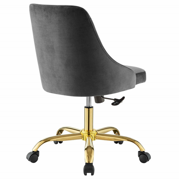 Distinct Tufted Swivel Performance Velvet Office Chair