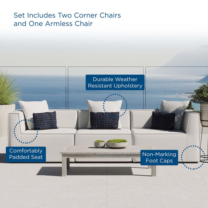 Saybrook Outdoor Patio Upholstered 3-Piece Sectional Sofa