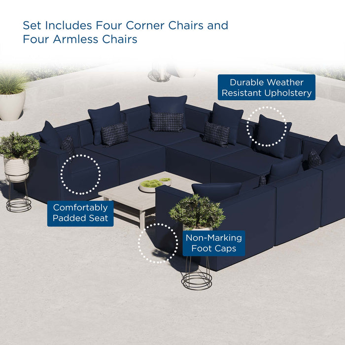 Saybrook Outdoor Patio Upholstered 8-Piece Sectional Sofa