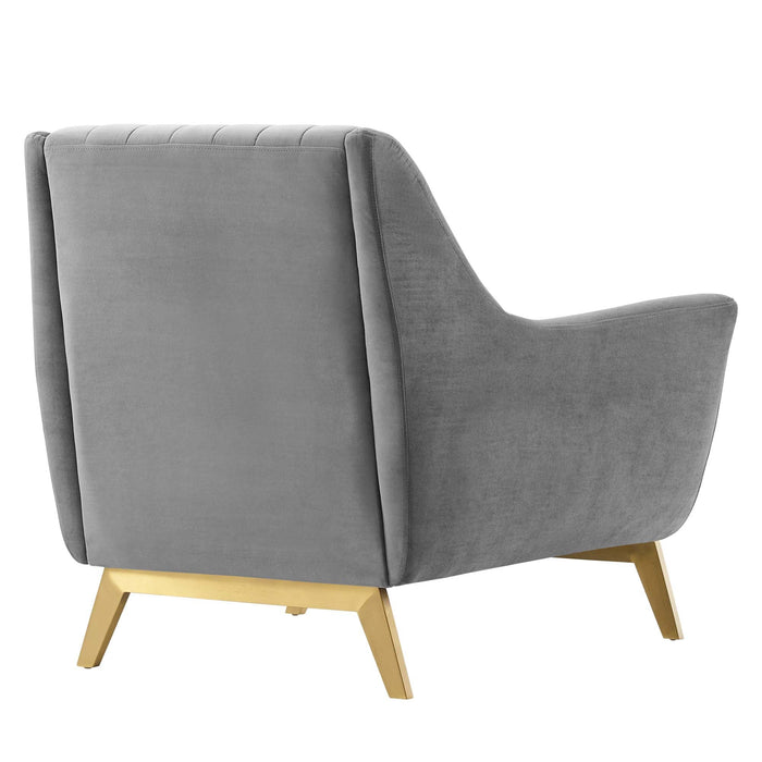 Winsome Channel Tufted Performance Velvet Armchair