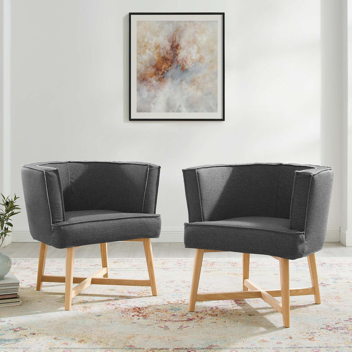 Anders Upholstered Fabric Accent Chair Set of 2