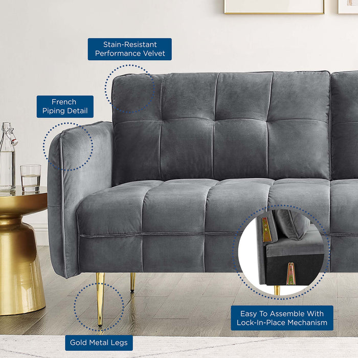 Cameron Tufted Performance Velvet Sofa