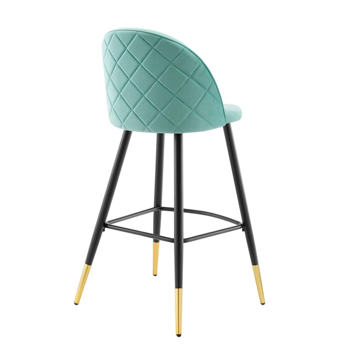 Cordial Performance Velvet Bar Stools - Set of 2