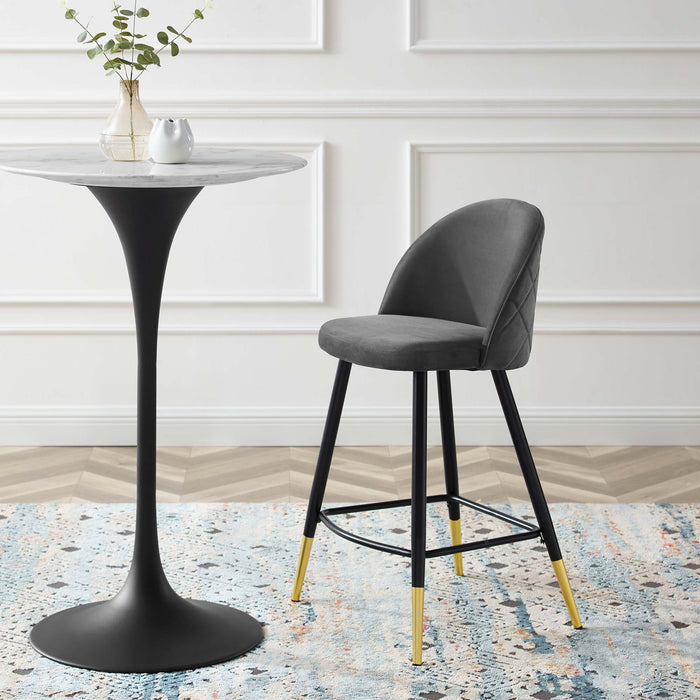 Cordial Performance Velvet Counter Stools Set of 2