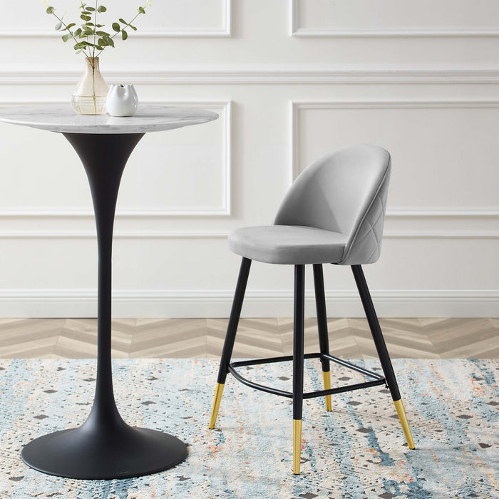 Cordial Performance Velvet Counter Stools Set of 2