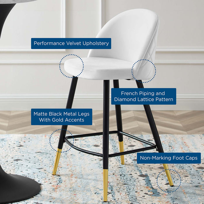 Cordial Performance Velvet Counter Stools Set of 2