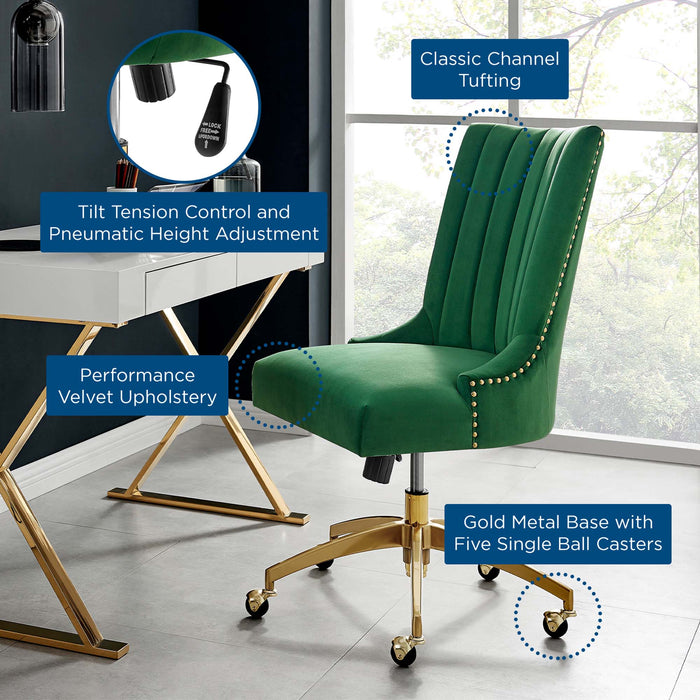 Empower Channel Tufted Performance Velvet Office Chair