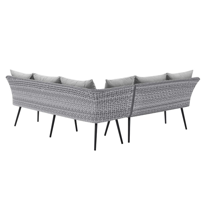 Endeavor Outdoor Patio Wicker Rattan Sectional Sofa