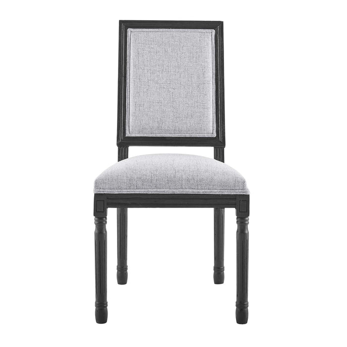 Court French Vintage Upholstered Fabric Dining Side Chair