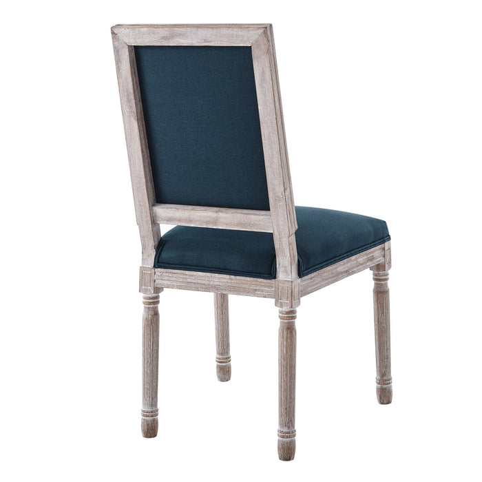 Court French Vintage Upholstered Fabric Dining Side Chair