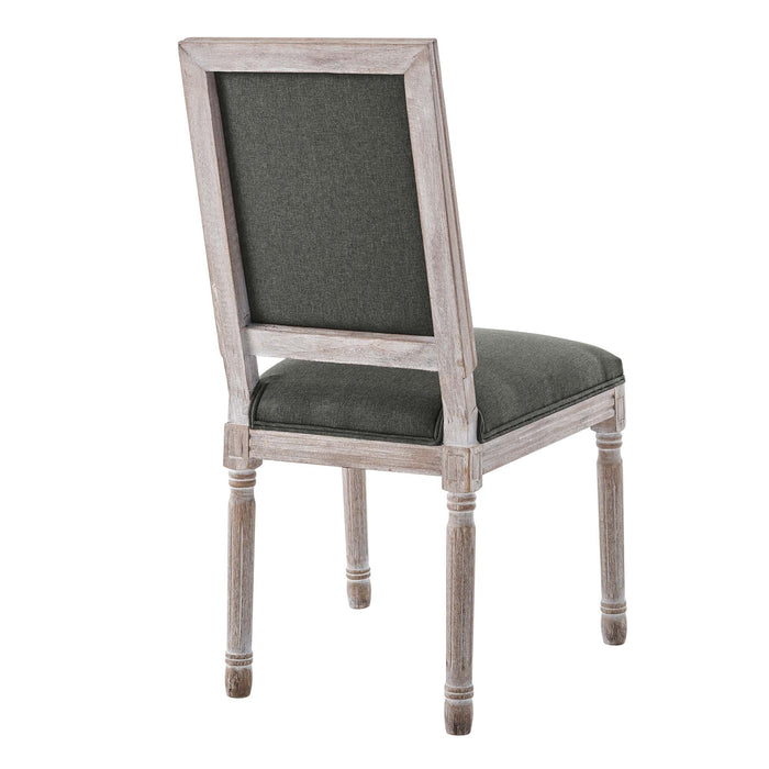 Court French Vintage Upholstered Fabric Dining Side Chair