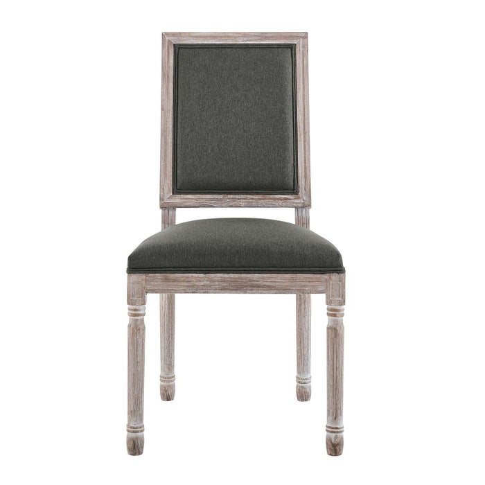 Court French Vintage Upholstered Fabric Dining Side Chair