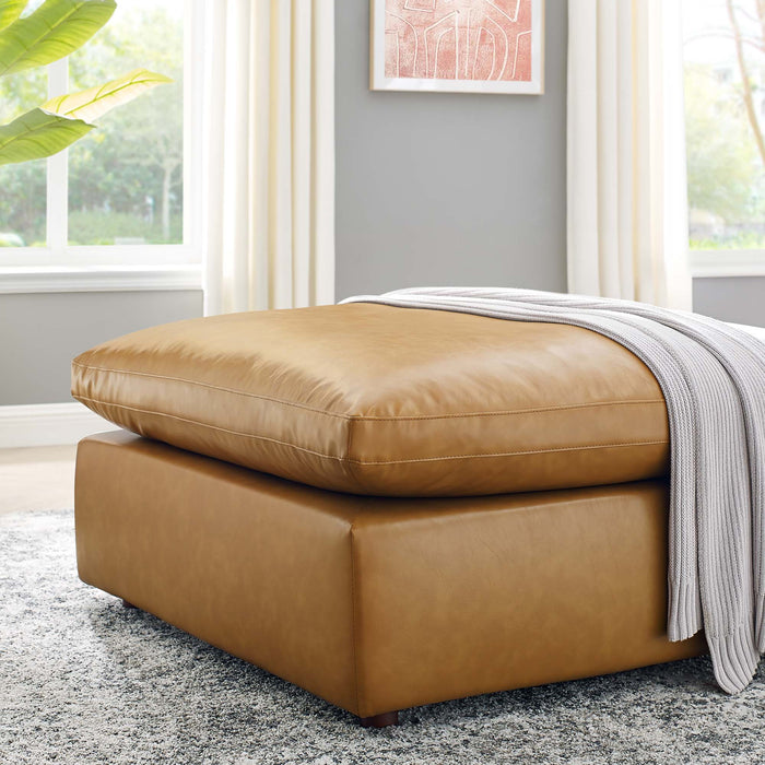 Commix Down Filled Overstuffed Vegan Leather Ottoman