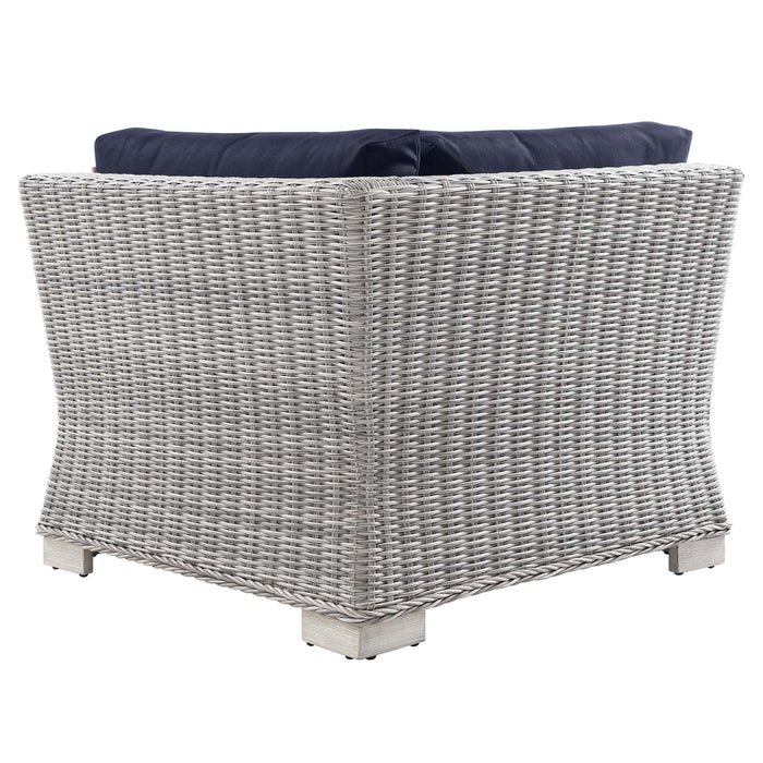 Conway Outdoor Patio Wicker Rattan Corner Chair