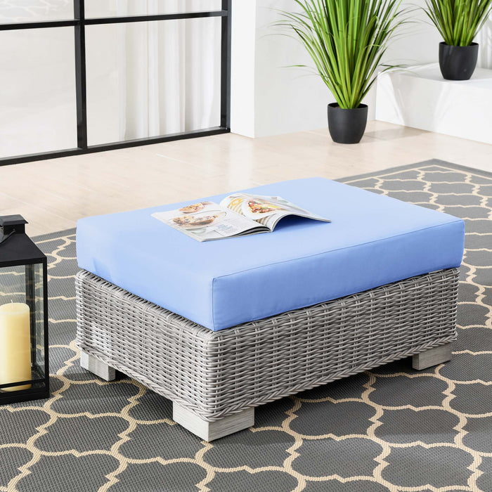 Conway Outdoor Patio Wicker Rattan Ottoman