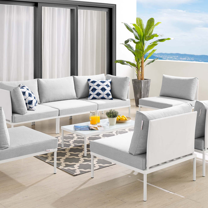 Harmony 8-Piece  Sunbrella® Outdoor Patio Aluminum Sectional Sofa Set