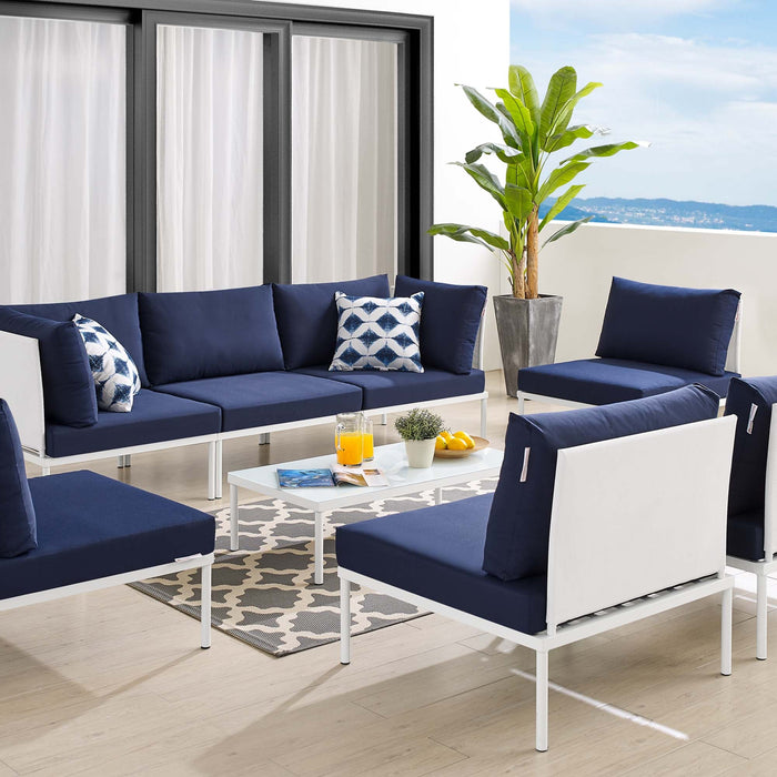 Harmony 8-Piece  Sunbrella® Outdoor Patio Aluminum Sectional Sofa Set